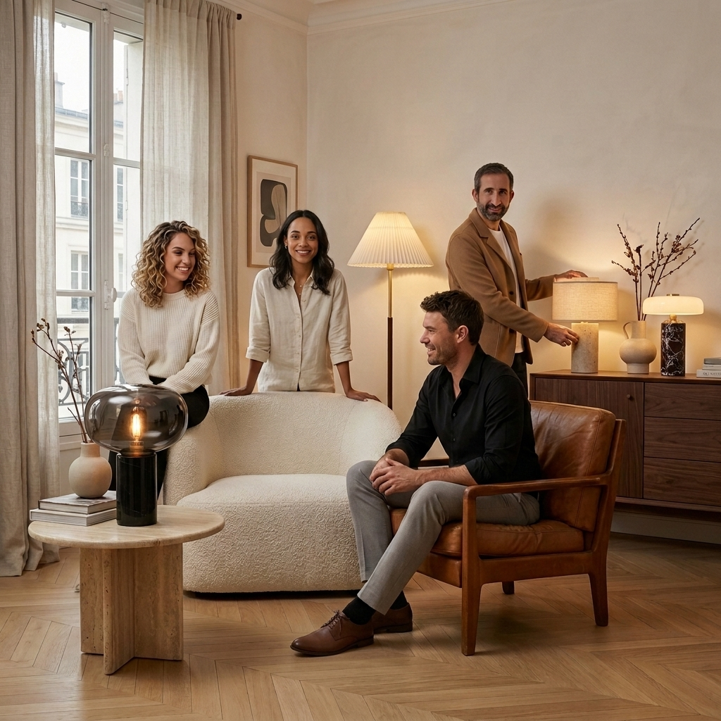4 personnes de l'équipe de Lampe de Collection  Image
