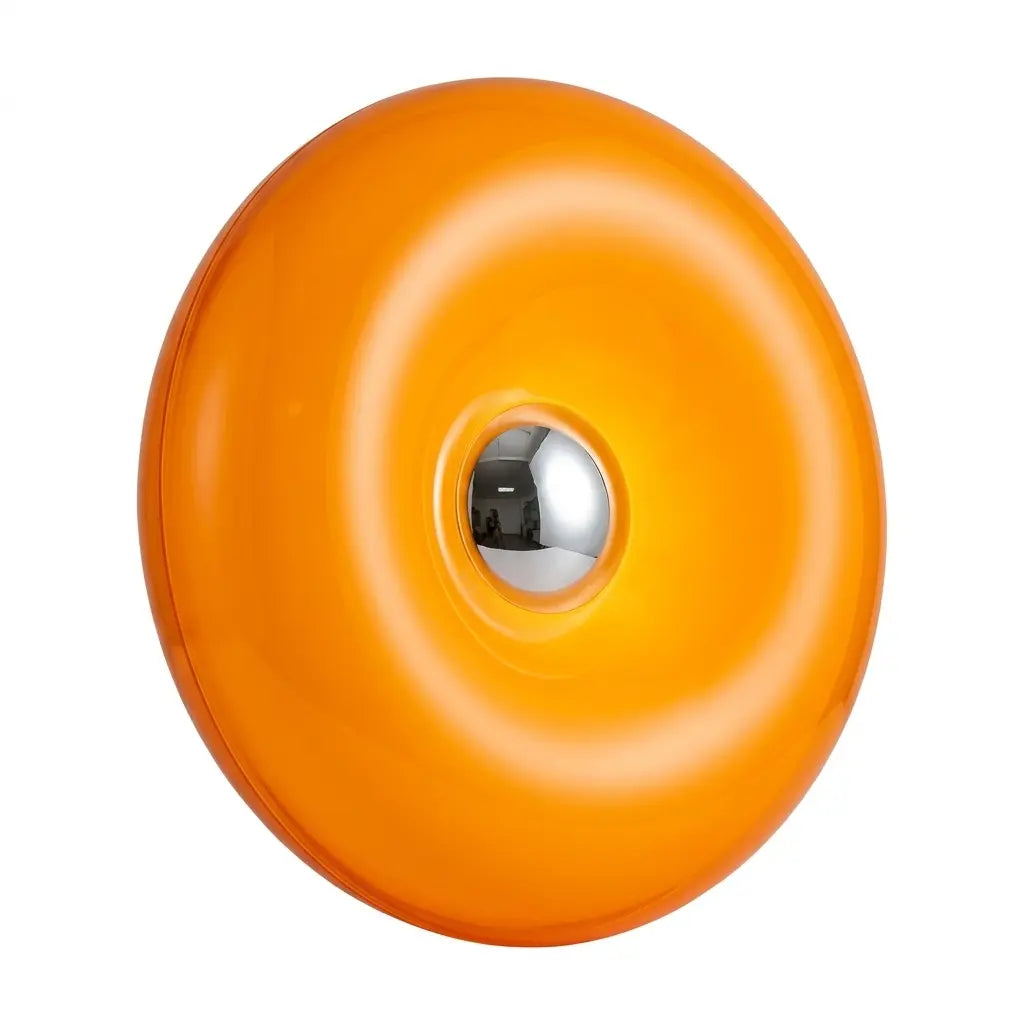 Lampe de chevet Aurore en forme de donut orange, fond blanc