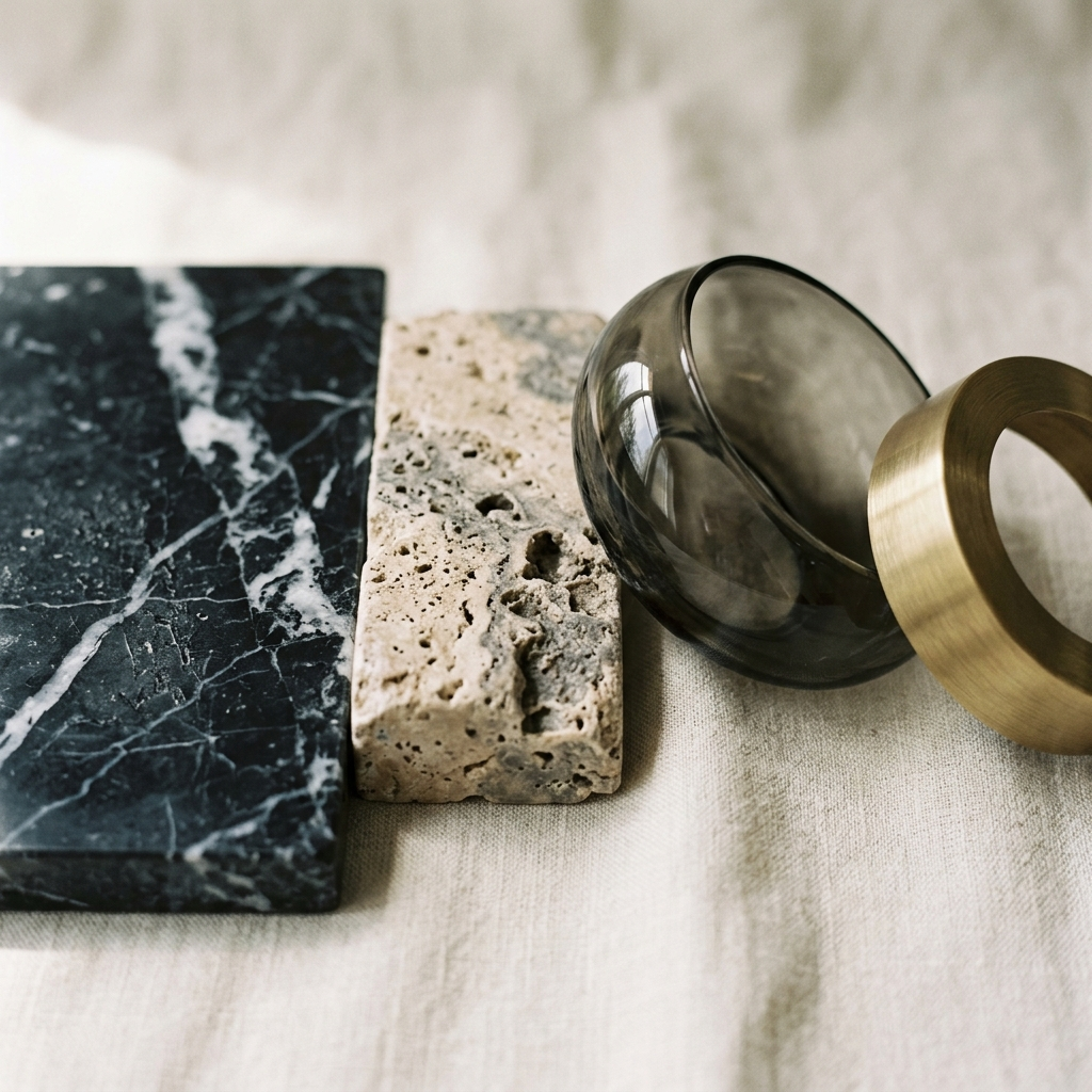 Des pièces de marbre et de verre  Image